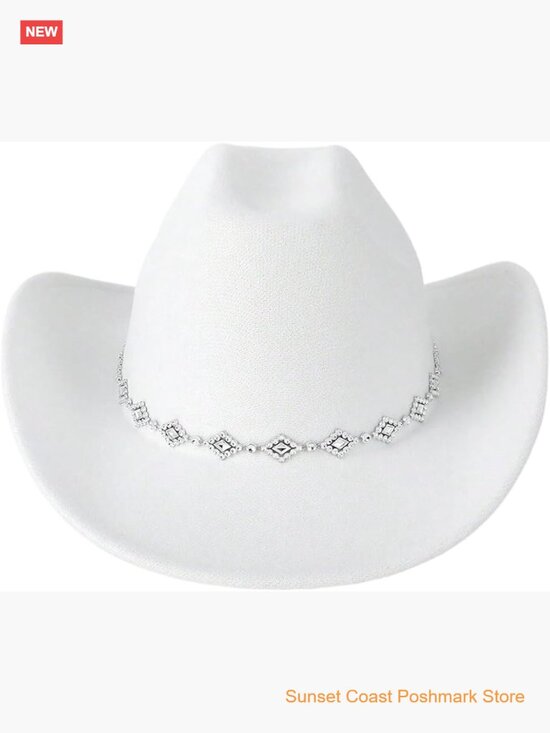 Western Cowboy Hat Rhinestone Wide Brim Cowgirl Hat